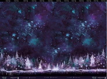 Cozy Winter violett - French Terry - großes Panel 2m